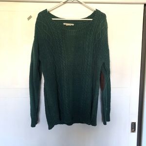 Green sweater with elbow patches